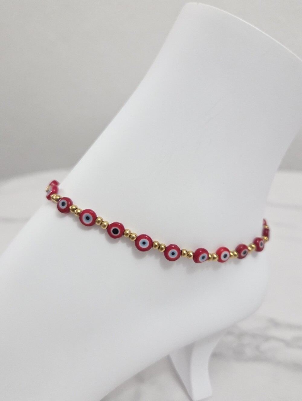 Red Beaded Evil Eye Ankle Bracelet Summer Beach New Jewelry